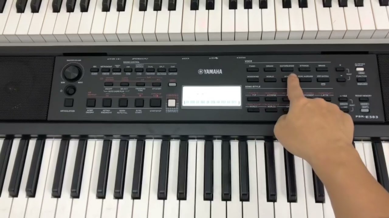 Hướng dẫn tổng thể cách sử dụng đàn Yamaha PSR E383, chọn tiếng, tiết tấu, chỉnh tempo…
