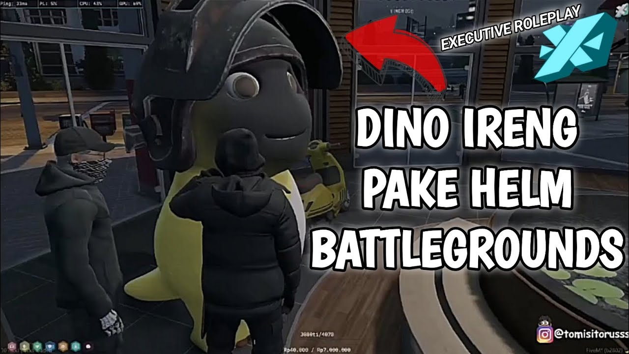 Golan Ngakak Liat Dino Ireng Pake Helm Patem 😭😭 - Executive Roleplay