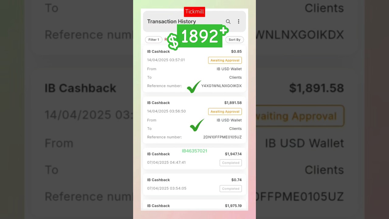 Week 15/2025: $1892+ Cashback from IB46357021 Ready for Tickmill Clients