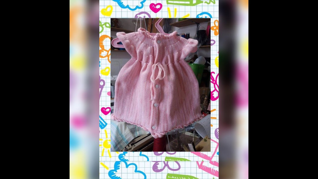Vestido con hileras acortadas. Para Baby tallas 1/ 2  👗👗👗👗