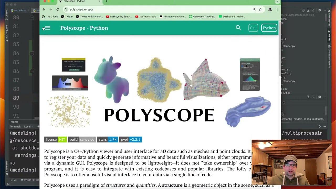 Live Python coding! 3D mesh processing and visualization! More ...