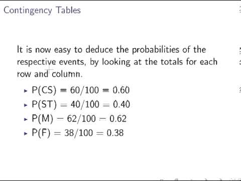 Intro to Probability : Contingency Tables - YouTube