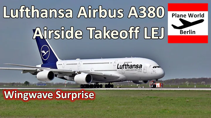 Lufthansa Airbus A380 Airside Takeoff with Wingwave Surprise // D-AIMK at Leipzig/Halle Airport