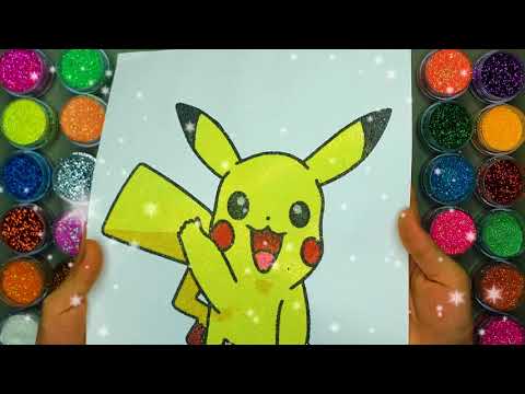 Video Pikachu Dễ Thương ✍ Vẽ Và Tô Màu Tranh Cát Nhân Vật... - youtube