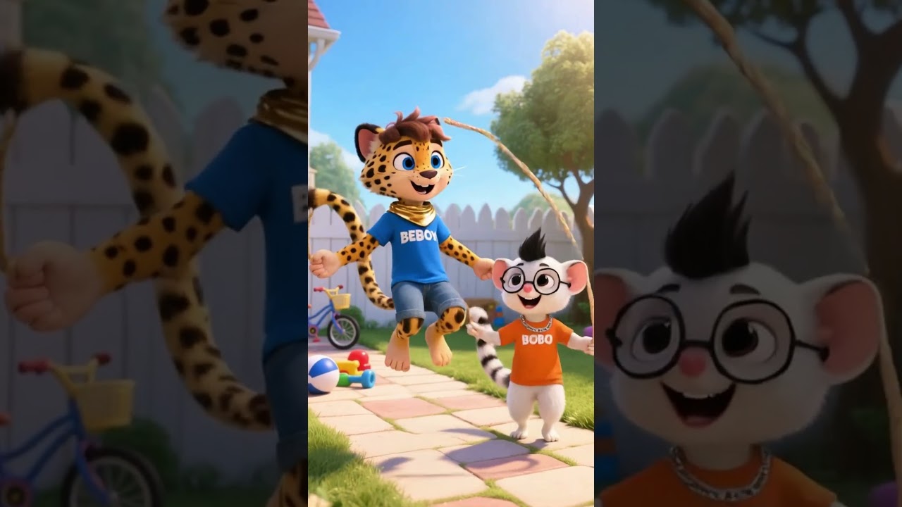 Jump Rope Chaos! 🪢😂 Beboy and Bobo Go Wild | Funny Shorts 