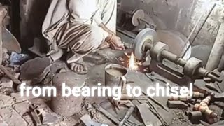 How to forge chisel out of iron bearing. #forging #handmade #bricks #chisels