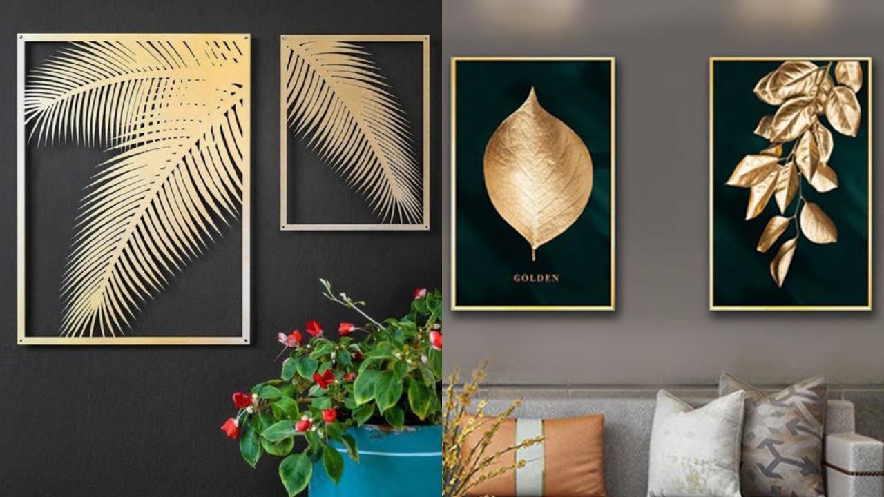 Golden Leaf Wall Art - DIY Home Decor - YouTube