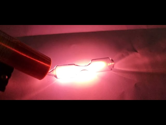 Neon gas filled ampoule. Optimized for use with a tesla coil.