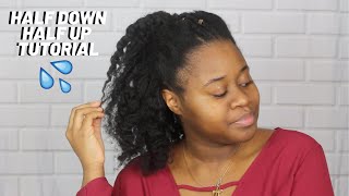 HALF UP HALF DOWN TUTORIAL - IDÉE DE COIFFURE POUR CHEVEUX CRÉPUS 4C-4B