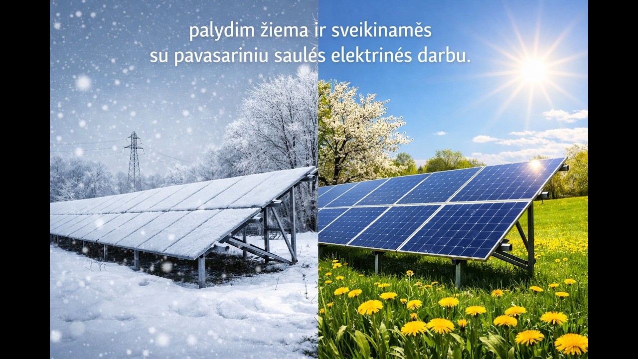 Palydim žiemą ir pasitinkam pavasarį su Saulės elektrinės darbu.