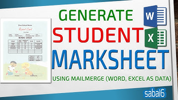 Generate Student Mark-Sheet from MS Word - Mail Merge by Excel data source