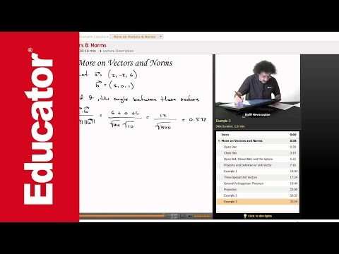 Multivariable Calculus: More on Vectors & Norms