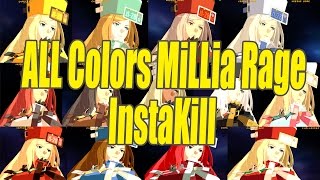 Millia Rage Instakill all colors [Guilty Gear Xrd with Drexo]