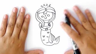 Como Dibujar Una Sirena Dibujo De Una Sirena Para Ninos Youtube