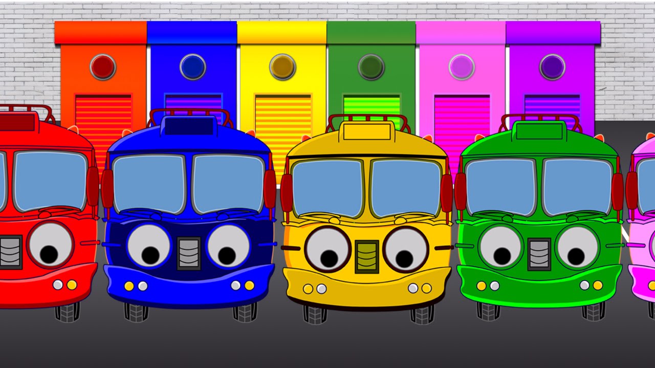 Colors for Children to Learn with Color Bus Colours for Kids to Learn
