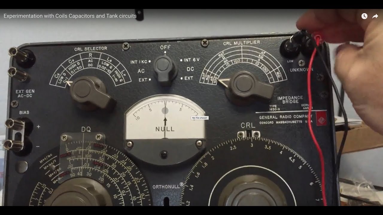 General Radio 1650-A Experimentation with Coils Capacitors and Tank circuits