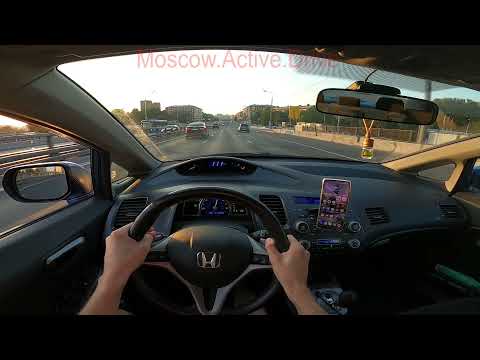 Жёсткие шашки по Дмитровке l POV Honda Civic fast ride Moscow