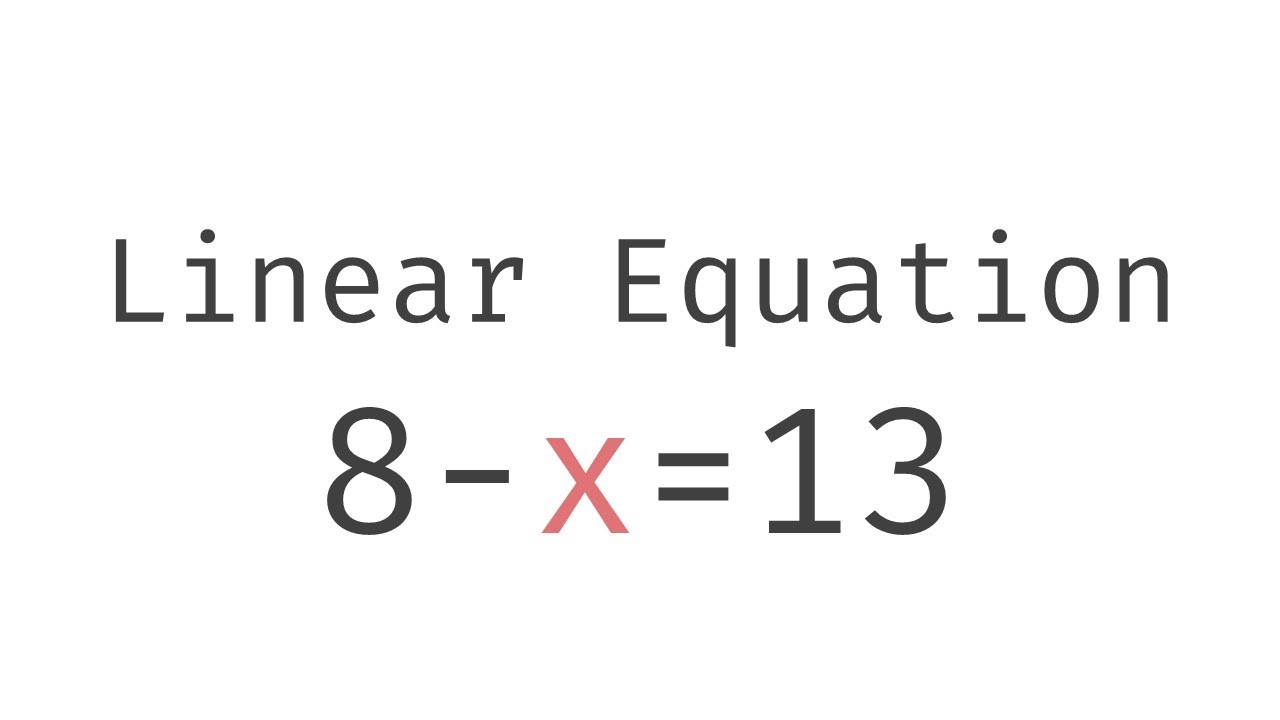 The Two Most Used Operations When Solving Linear Equations - YouTube
