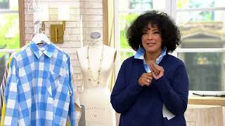 Studio Park x Leah Williams Stretch Poplin Button Front Shirt on QVC