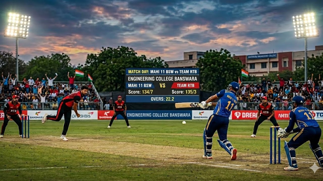 MAHI 11 BSW vs TEAM RTB live cricket match |  live - Engineering College Ground Banswara