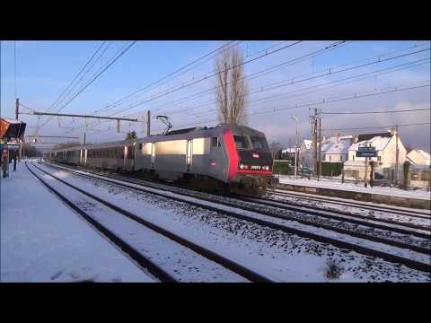 Gare d'Étréchy #2: sous la neige ! (Infra, Fret, TER, Intercités, Transilien)