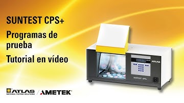 Tutorial en vidéo: SUNTEST CPS+ - Programas de prueba
