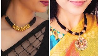 Latest Black Thread Necklace Designs 