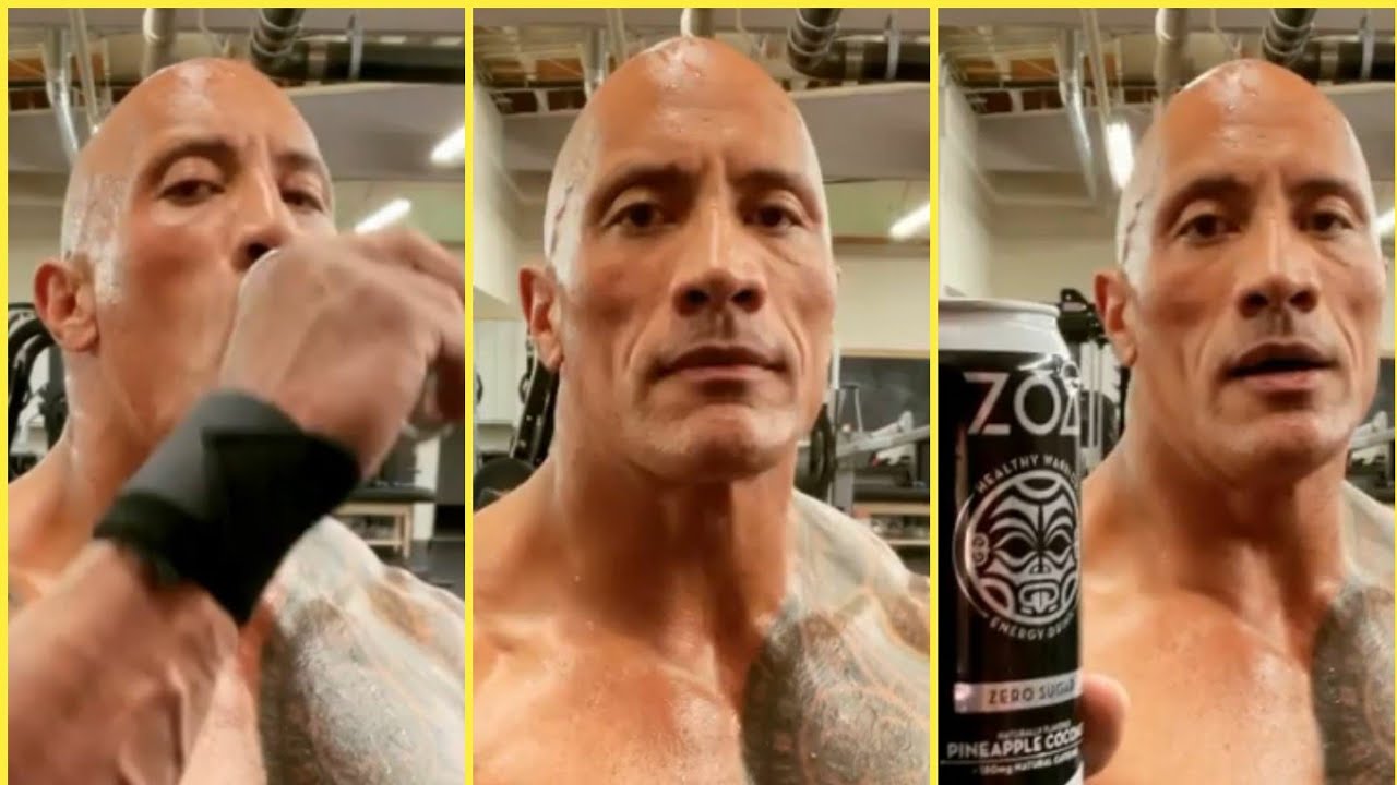 The Rock drinks energy drink 💪🏽🍺