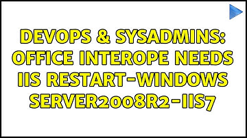 DevOps & SysAdmins: Office Interope Needs IIS restart-Windows Server2008R2-IIS7