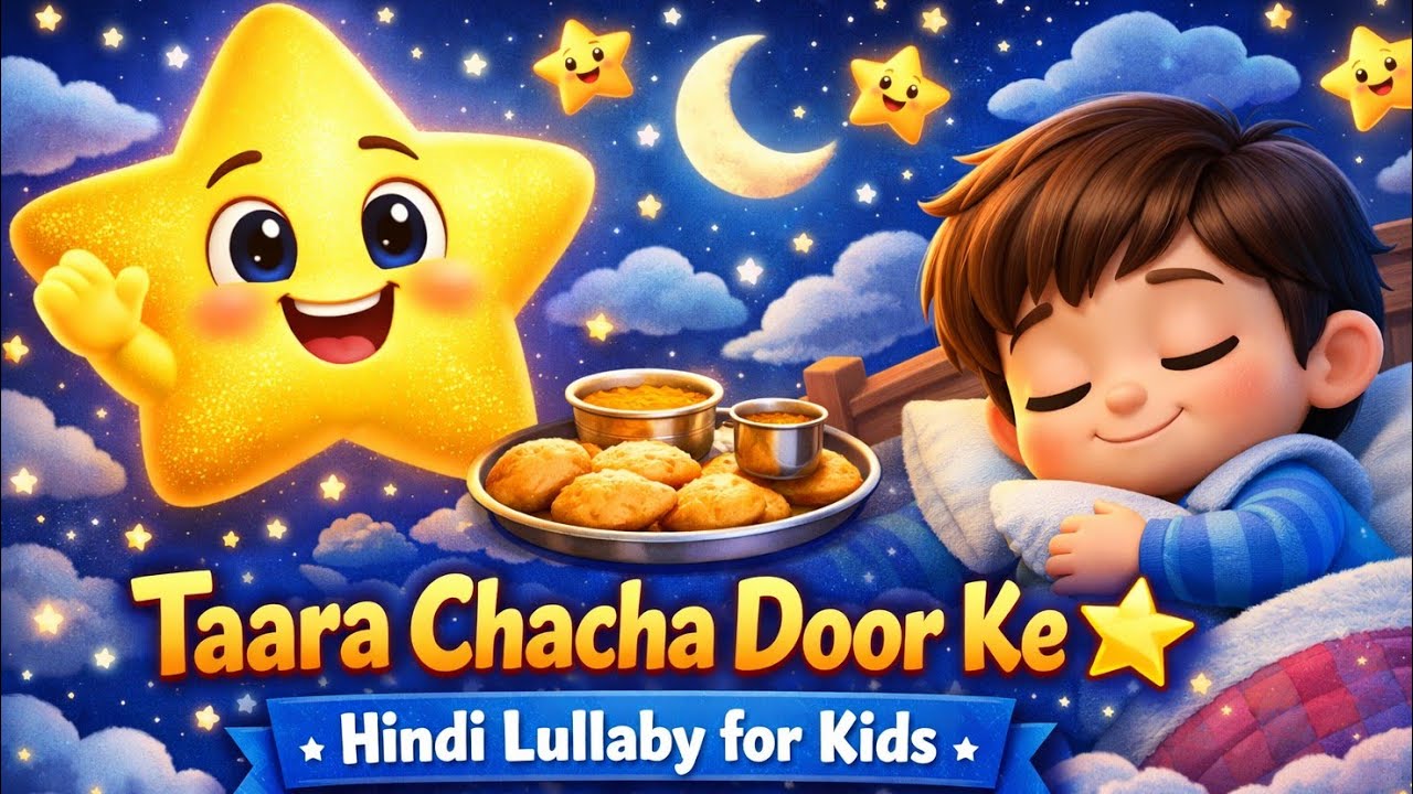 Taara Chacha Door Ke 🌟 | Hindi Lullaby for Kids | 3D Cartoon Bedtime Rhyme