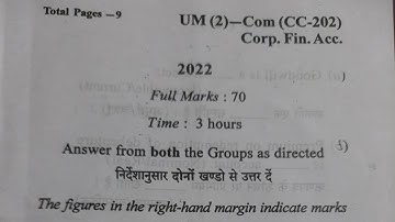 M.com 2nd semester Corporate financial account || 2023 || previous year question || kolhan