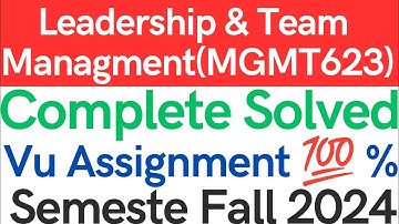 Leadership & Team Managment (MGMT623) Complete solved assignment VU LMS assignments