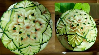 Mixed new design watermelon carving | fruit carving | by chef namtarn