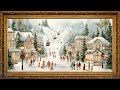 Animated Winter Wonderland Ski Town Golden Tv Screensaver Framed Snowfall With Music HDR
