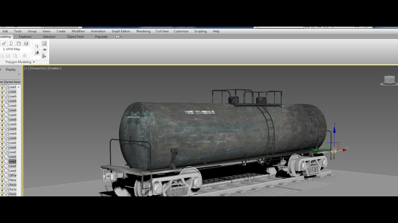 Tutorial on Modeling and texturing a Train Tanker Car in 3dsmax.( Part ...