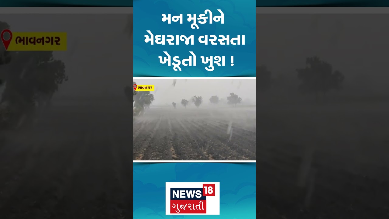 Bhavnagar Rain News | મન મૂકીને મેઘરાજા વરસતા ખેડૂતો ખુશ ! | Gujarati News | N18S #shorts 