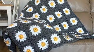 How to crochet AQuick Daisy Granny Square كروشيه مربع جرانى زهرة الربيع