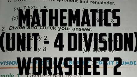 DAV public school class-4 mathematics unit- 4 (division) worksheet-2