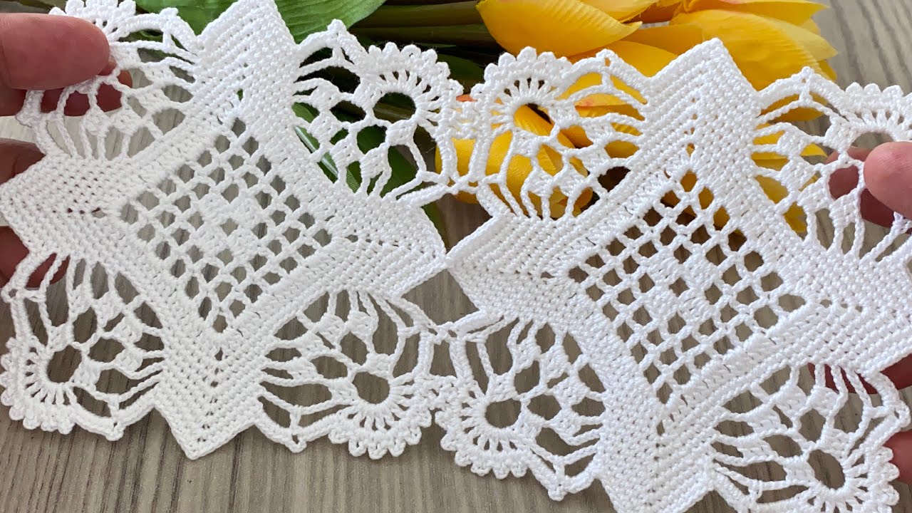 MOST TREND CROCHET Eye-Catching Square Motif Runner, Blouse, Shawl, Pillow Pattern