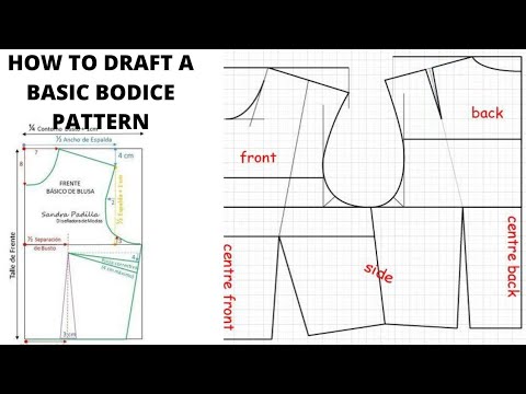 HOW TO DRAFT A SIMPLE BASIC BODICE PATTERN WITH WAIST AND BUST DART ...