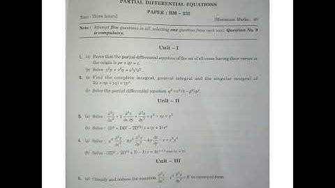 2018 ,Bsc(3rd Semester) M.D.U University (partial differential equations ques paper)...