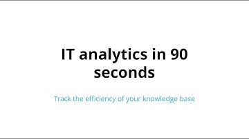 IT analytics in 90 seconds: Track the efficiency of your knowledge base