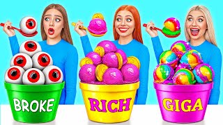 ريتش مقابل بروك مقابل تحدي غيغا للأغذية الغنية | تحديات مضحكة TeenDO Challenge