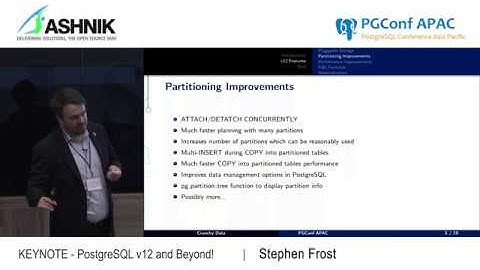 PGConf APAC 2019 KEYNOTE: PostgreSQL v12 and Beyond by Stephen Frost