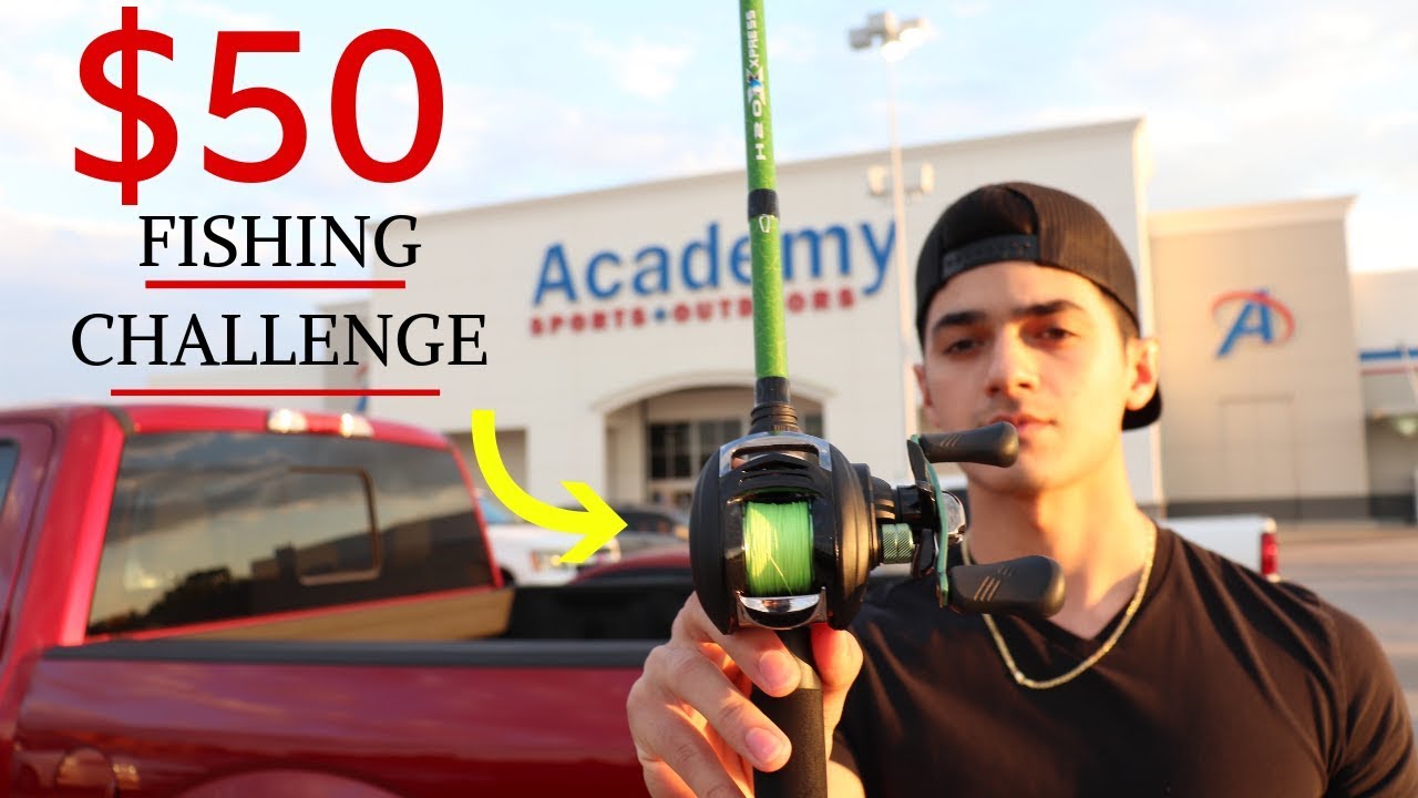 50 Academy Fishing Rod and Reel Challenge YouTube
