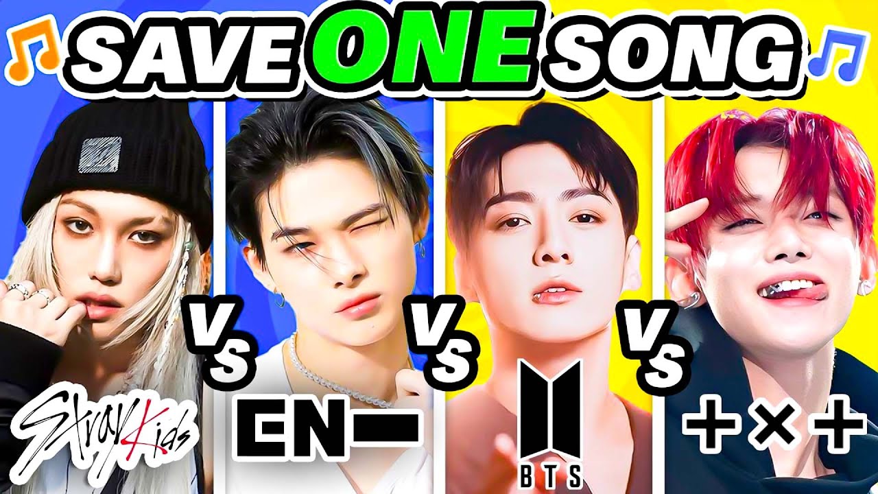 4 GROUPS BATTLE: STRAY KIDS vs ENHYPEN vs BTS vs TXT: Save One Song 🎵 Kpop Quiz 2024 | K-Music Quiz
