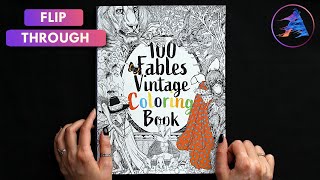 Flip Through 100 Fables And Fairy Tales By La Fontaine Adult Vintage Coloring Book