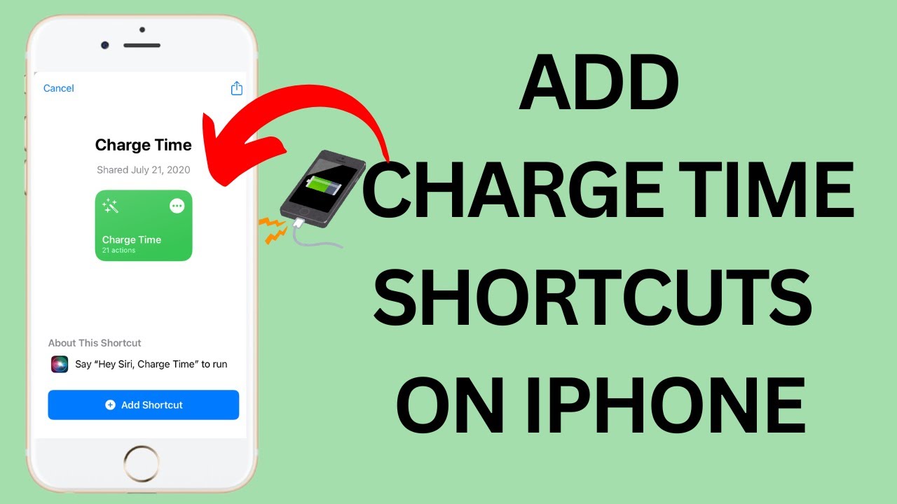 How To Add Charge Time Shortcut on iPhone - YouTube
