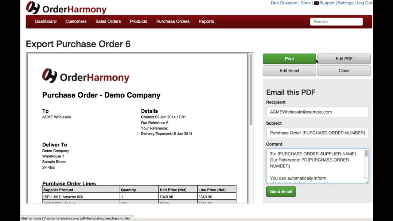 How to raise a Purchase Order YouTube