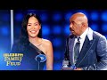 GROSS! You practice kissing on your dog?! | Celebrity Family Feud
